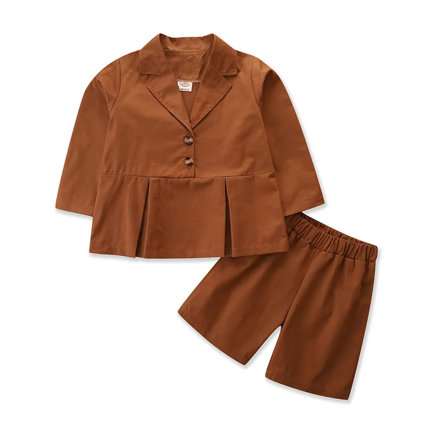 

Autumn Girl Set Long Sleeve Jacket + Shorts 2PCS Children Suits