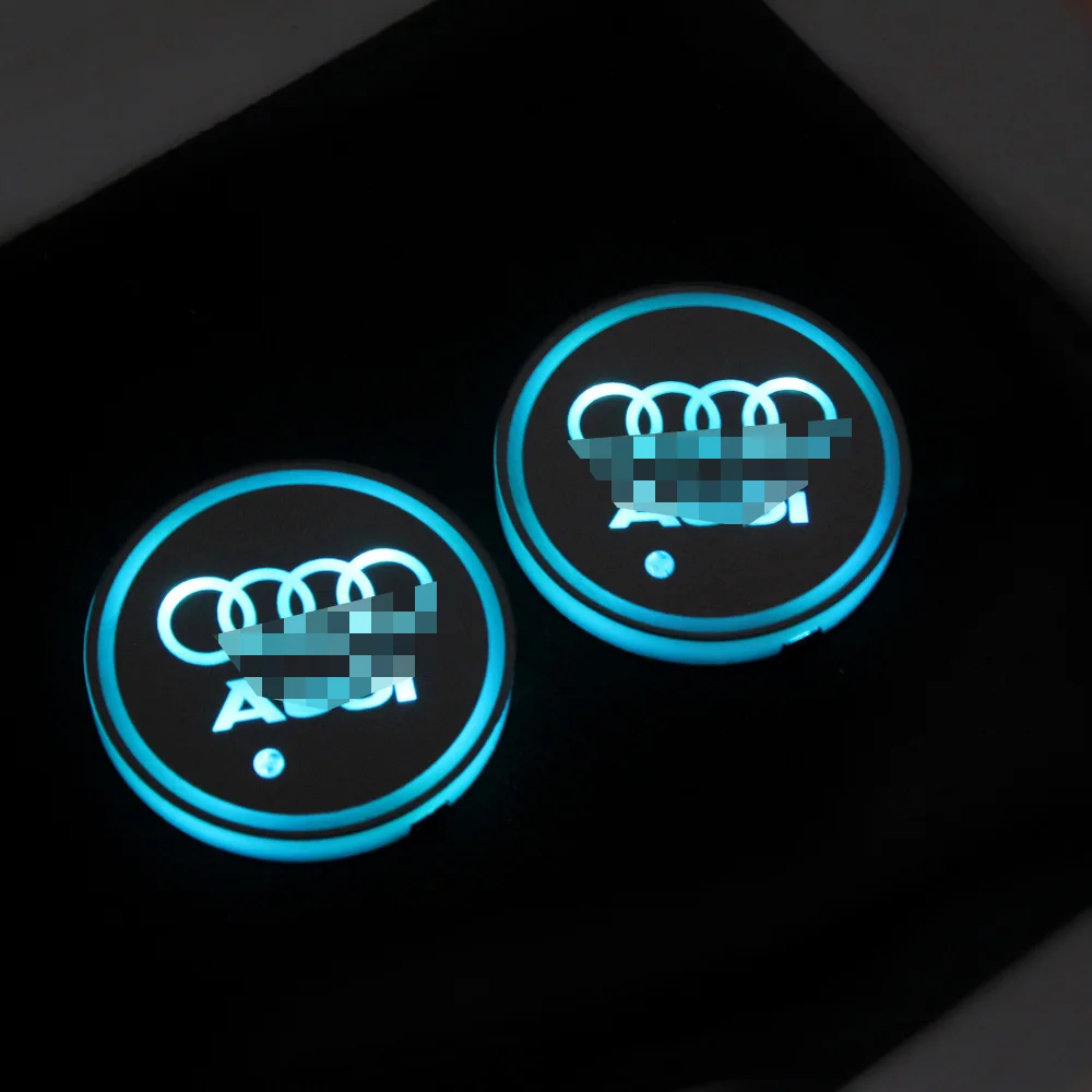 Car LED Cup Holder Light Mats Pads Coasters Bottle Atmosphere Constellation Backlight Lamp 7 Colors for Audi A3 A4 A5 A6 Q3 Q5 |