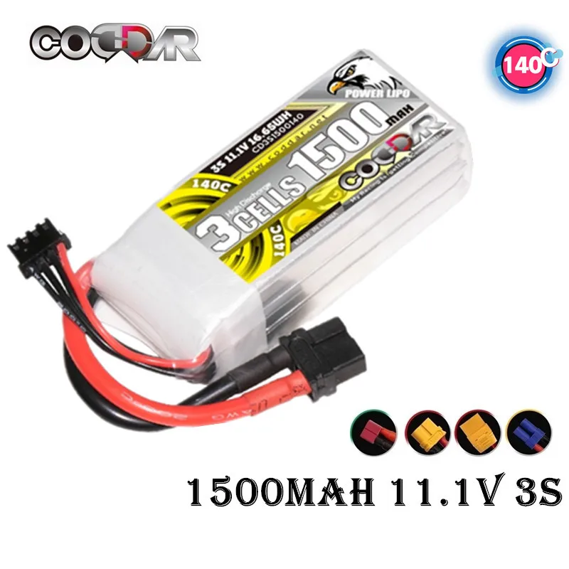 

CODDAR 3S 140C 11.1V 1500mAh LiPo Battery For RC Quadcopter Helicopter Boat Drones Spare Parts With XT30 XT60 XT90 Plug