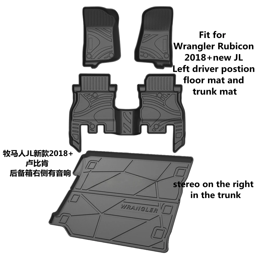 

Используется для JEEP Wrangler Sahara Rubicon Автомобильный Ковер JL автомобильный напольный коврик JL коврик для багажника JEEP Wrangler JL Rubicon водонепроницаемые напольные коврики