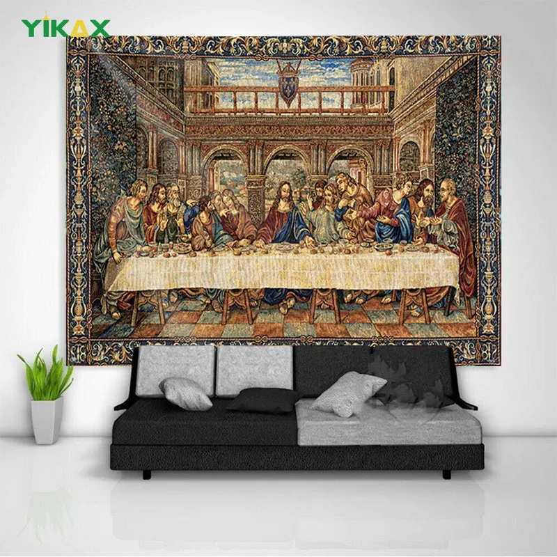 

The Last Supper Tapestry Wall Hanging Blanket Christ Resurrection Jesus Easter Large Fabric Art Trendy Room Vintage Home Decor