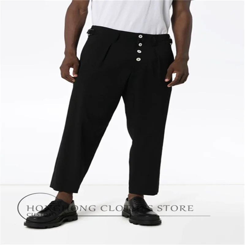 【custom】New fashion men's slacks personality straight pants S-6XL! Oversized youth cropped pants