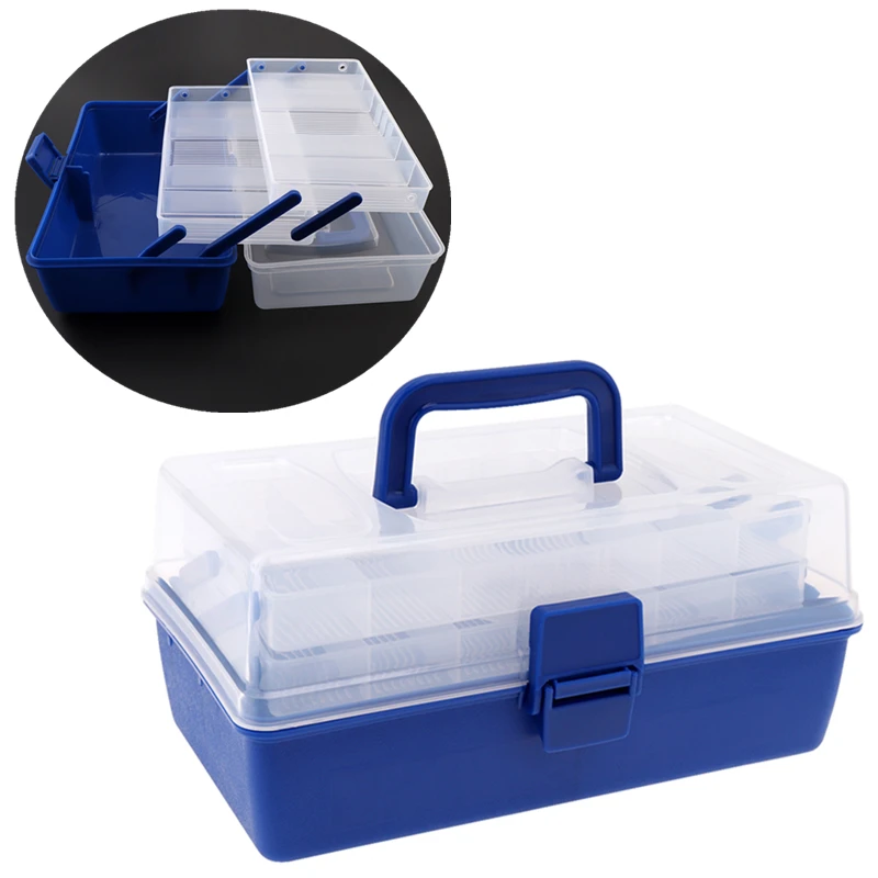 

Portable Multifunctional 3 Layers Ladder Shaped Big Fishing Tackle Box with Durable Plastic Convenient Practical