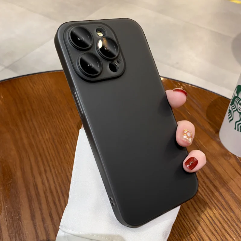 

Slim Matte Ultra Thin Phone Case for iPhone 14 Pro Max Glass Camera Protector Cases for iPhone 11 12 13 Pro 13Pro Max 14 Plus