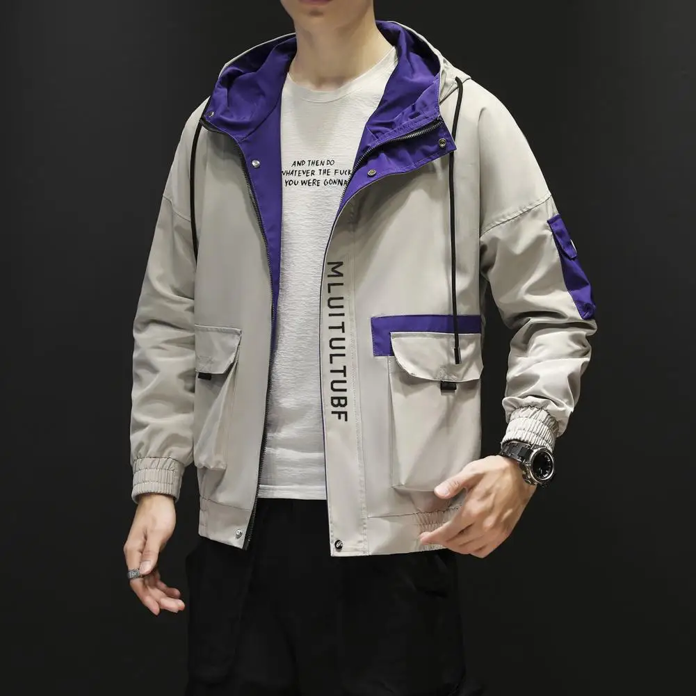 Мужская куртка популярная спортивная контрастных цветов с алфавитом для школы |