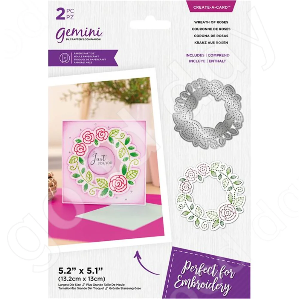 

Wreath of Roses Metal Cutting Dies Scrapbook Diary Decoration Embossing Template Diy Greeting Card Handmade 2022 New Arrival
