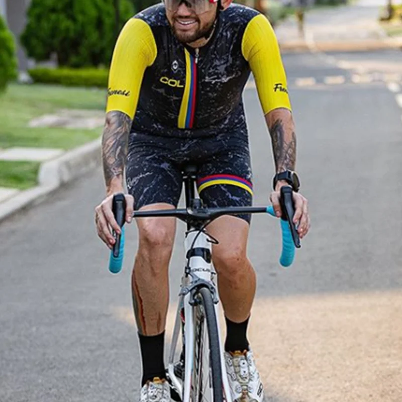 

Frenesi Велоспорт Джерси Команда мужской летний Дорожный комплект Майо велосипедная одежда кюлоты наборы велосипедный велокомбинезон гелевы...