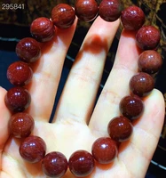 natural red rutilated quartz crystal bracelet 11 2mm clear round beads powerful bracelet rutilated gemstone jewelry aaaaaa
