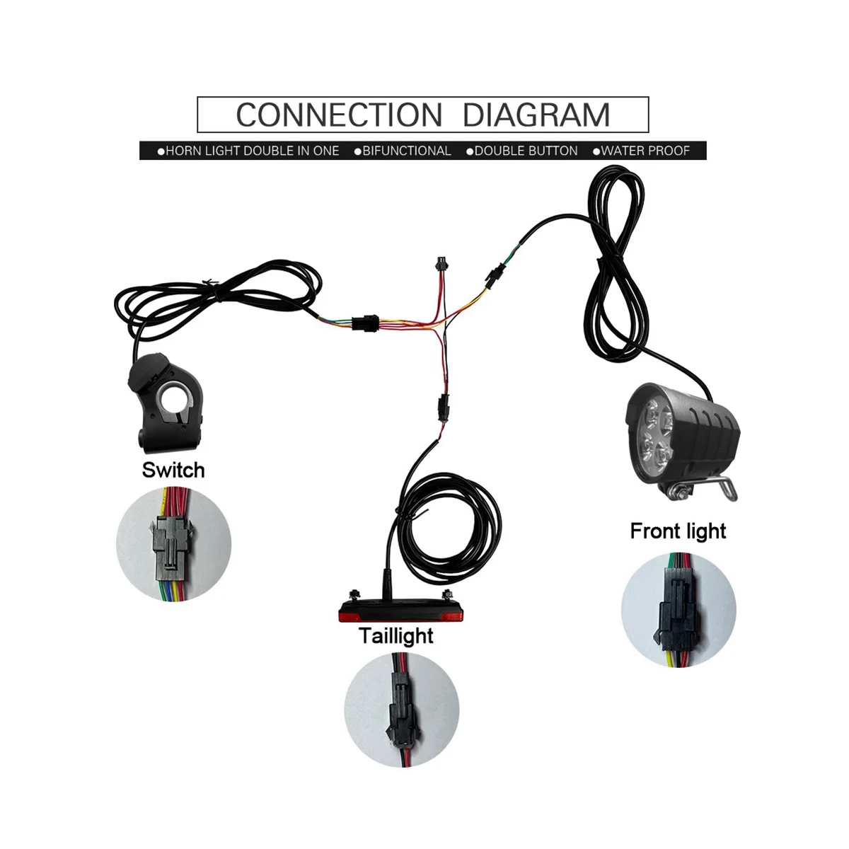 Переключатель для электровелосипеда DK240 с QD168 передняя фара DR001 задняя