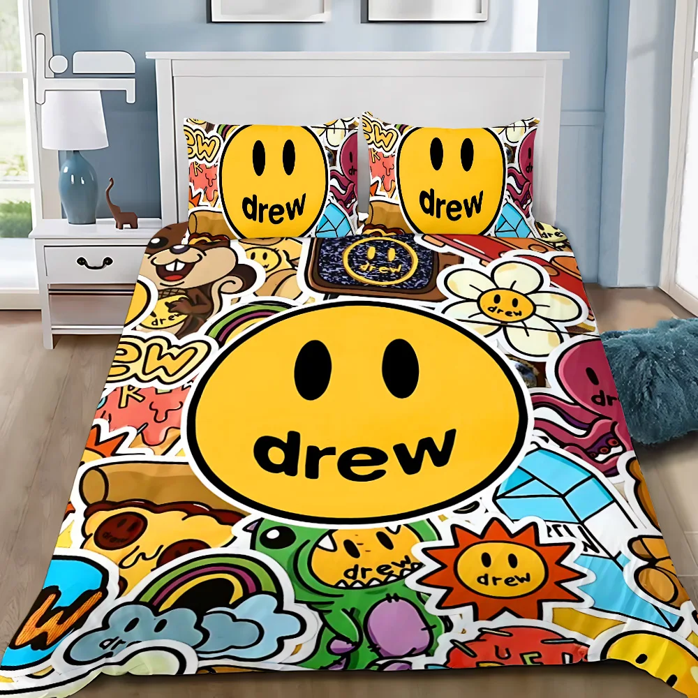Duvet Cover Pillowcase Bedding Set House Justins D-Drews Biebers Adult Boy Girl Bedroom Decoration Children Gift Single Double