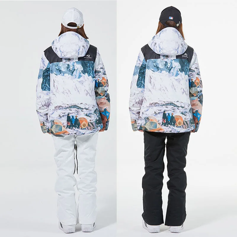 Новый мужской и женский лыжный костюм водонепроницаемый ветрозащитный комплект