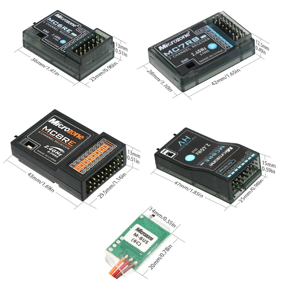Приемник Microzone MC6RE MC7RB V2 6 каналов MC8RE 8 для контроллера Mc6c Mc7 Mc8b передатчик