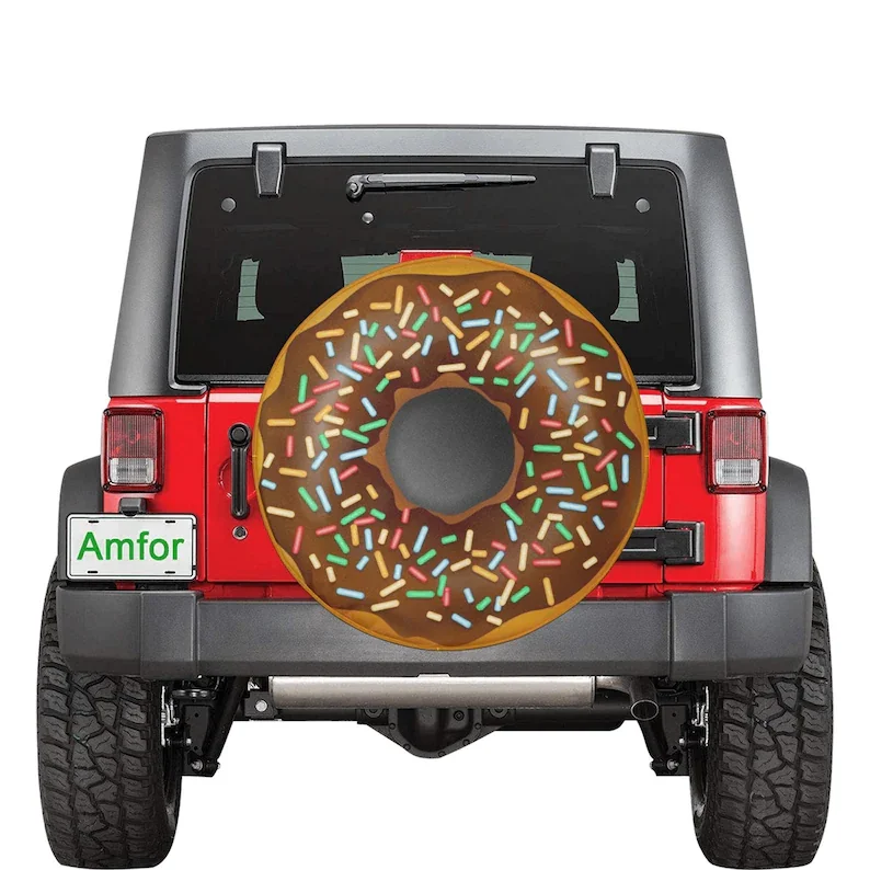 

Chocolate Donut with Colorful Sprinkles Spare Tire Cover