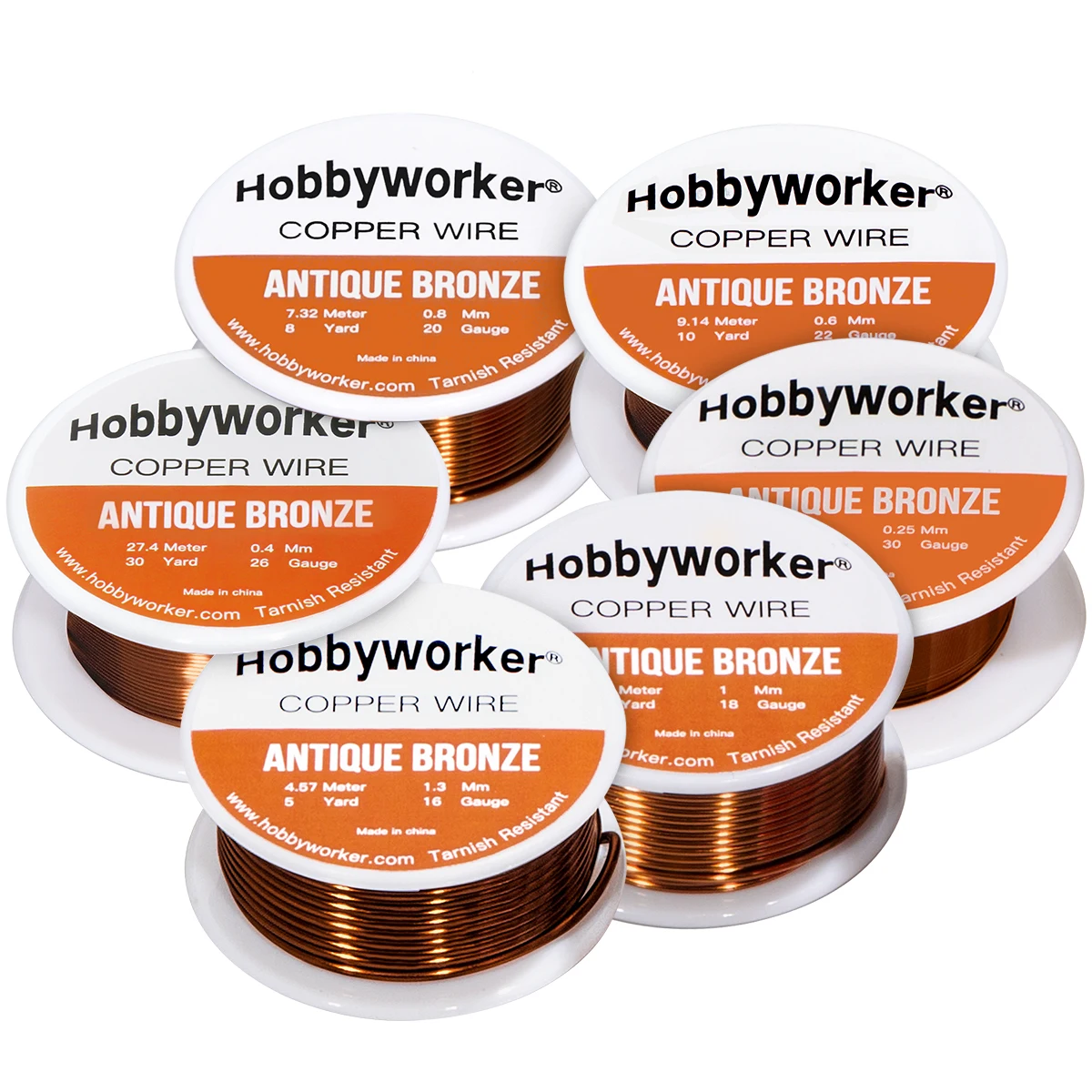 XUQIAN 99% Copper Wire Antique Bronze with 6 Sizes Tarnish Resistant for Jewelry Making or Crafts Supplies W0020