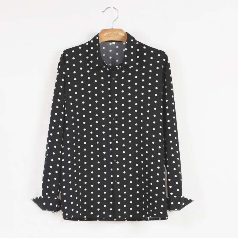 Men Clothing 2022 Polka Dot Print Shirt New Men's Fashion Street All-match Long-sleeved Lapel Men's Shirt