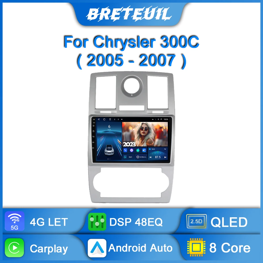 

Автомагнитола для Chrysler 300C 2005 2006 2007 Android, мультимедийный видеоплеер, автонавигация, GPS, QLED, сенсорный экран, стерео