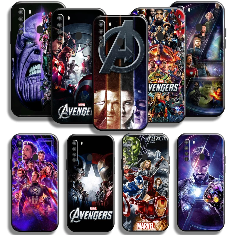 

Marvel Avengers For Samsung Galaxy A21 A21S Phone Case Full Protection Back Shockproof Black Shell Coque Liquid Silicon Cases