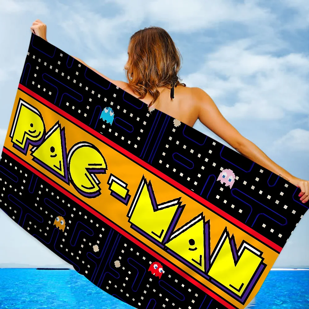 Пляжное полотенце Game P-Pac-M-Man Банное для занятий спортом кемпинга плавания мягкое