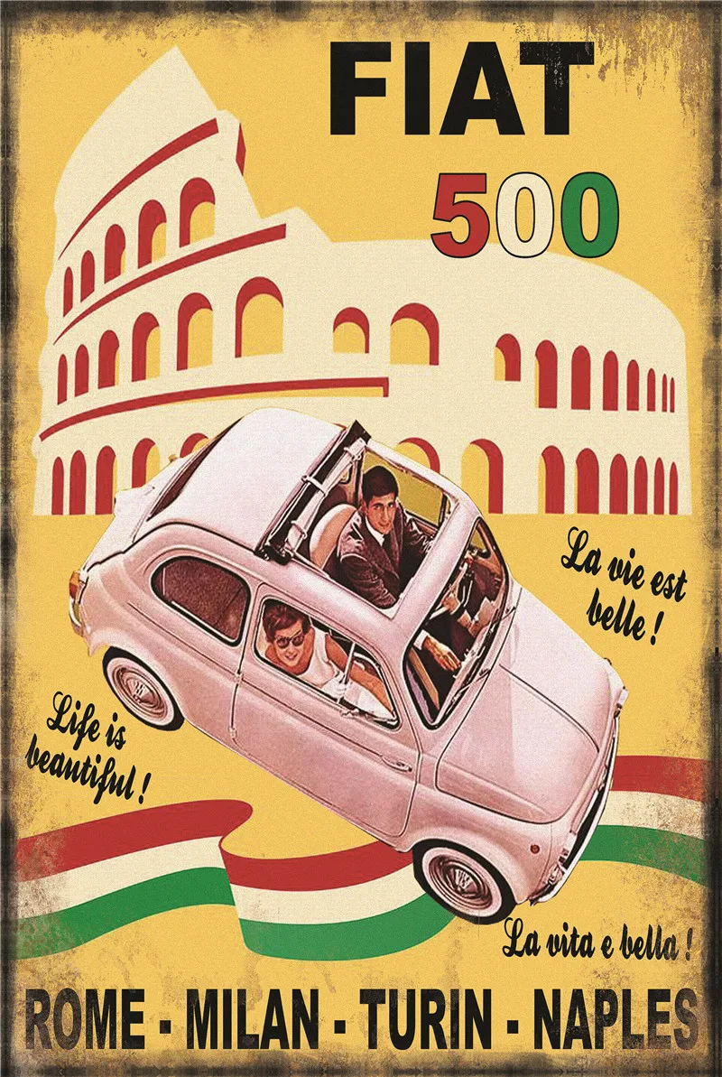

Rome Milan Turin Naples Poster Tin Sign Metal Wall Sign Farm Home Garage Tavern Wall Decoration Plaque Metal Plate 12*8 Inches