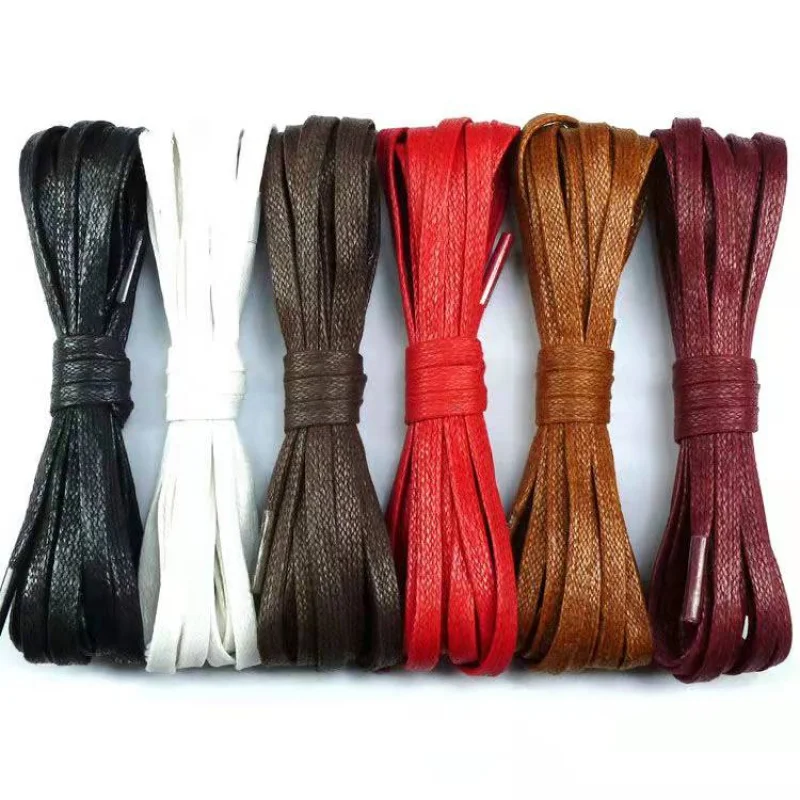 

Waxing Oblate Shoelace Wide0.5cm Leather shoe lace Leather Boots Shoelaces High Top Martin Shoelace