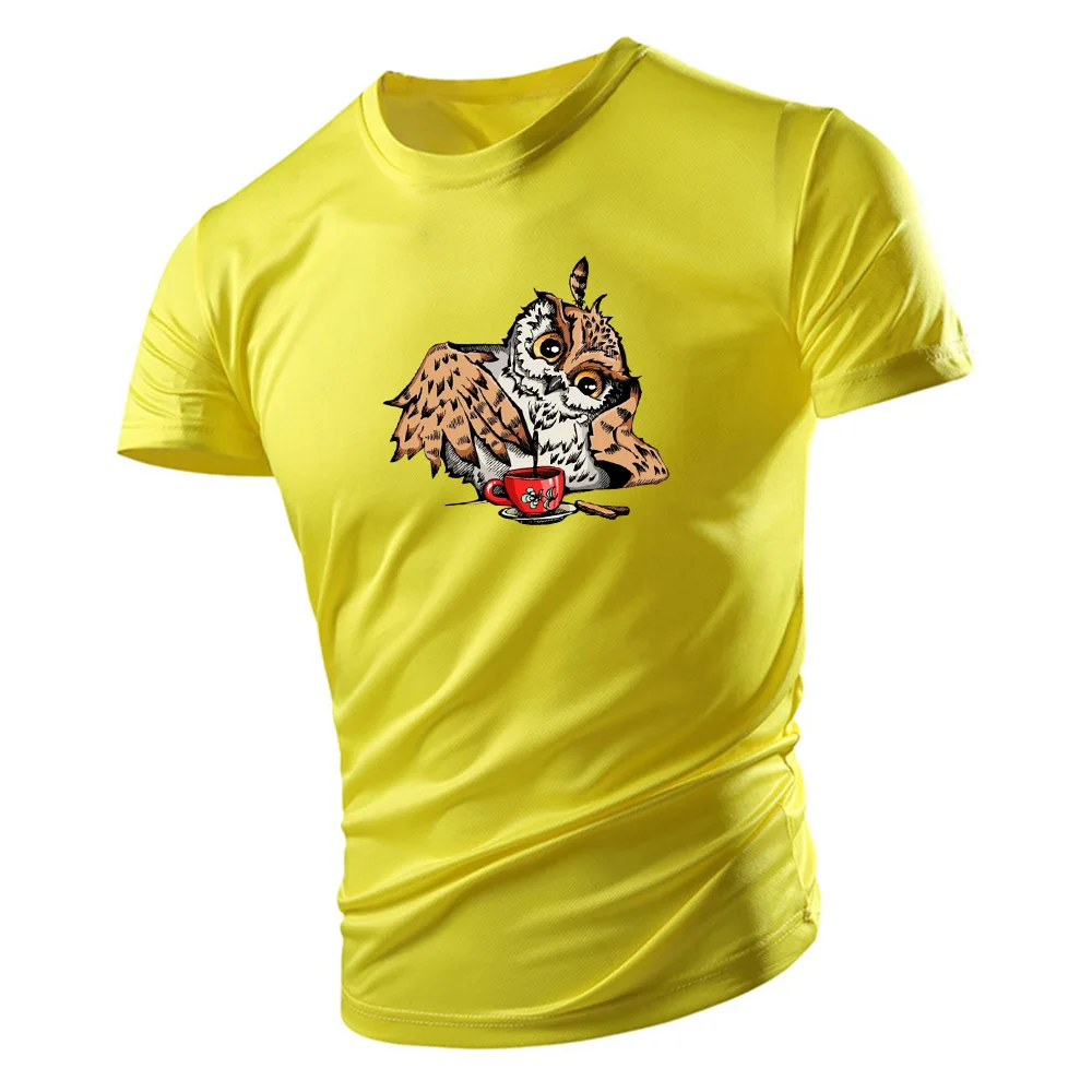 

Мужские Модные Повседневные Удобные топы, футболка с принтом забавной совы, новинка на лето, Мужская футболка в стиле бега на открытом воздухе с круглым вырезом