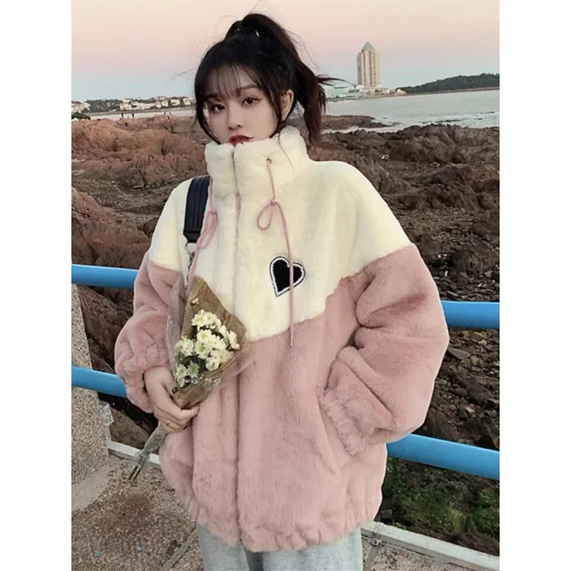 

Coupon Thickened Lamb Wool Sweater for Girls 2023 Autumn Winter Junior High School High School Students Cotton Coat