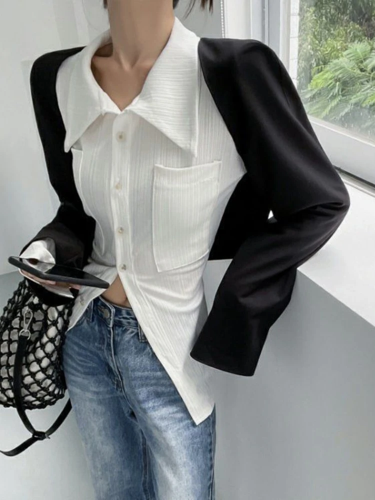 Женская винтажная блузка на пуговицах в стиле панк