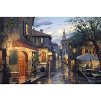 5d diamond painting street after rain in europe full drill by number kits for adults diy diamond set arts craft a0060