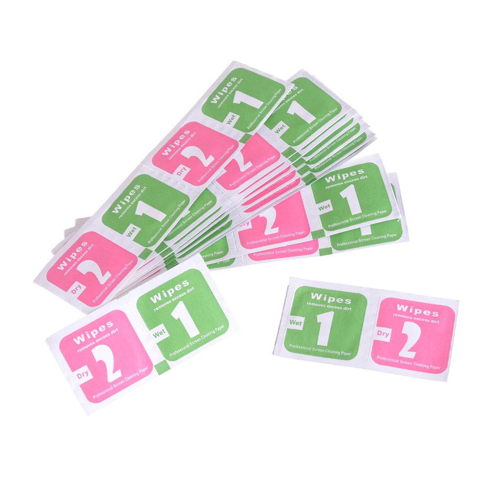 200pcs/lot Wet+ 200Pcs Dry Camera Lens LCD Screen Protector Dust Removal Wet Dry Dust Cleaning Cloth Wipe Paper For Phone/DV