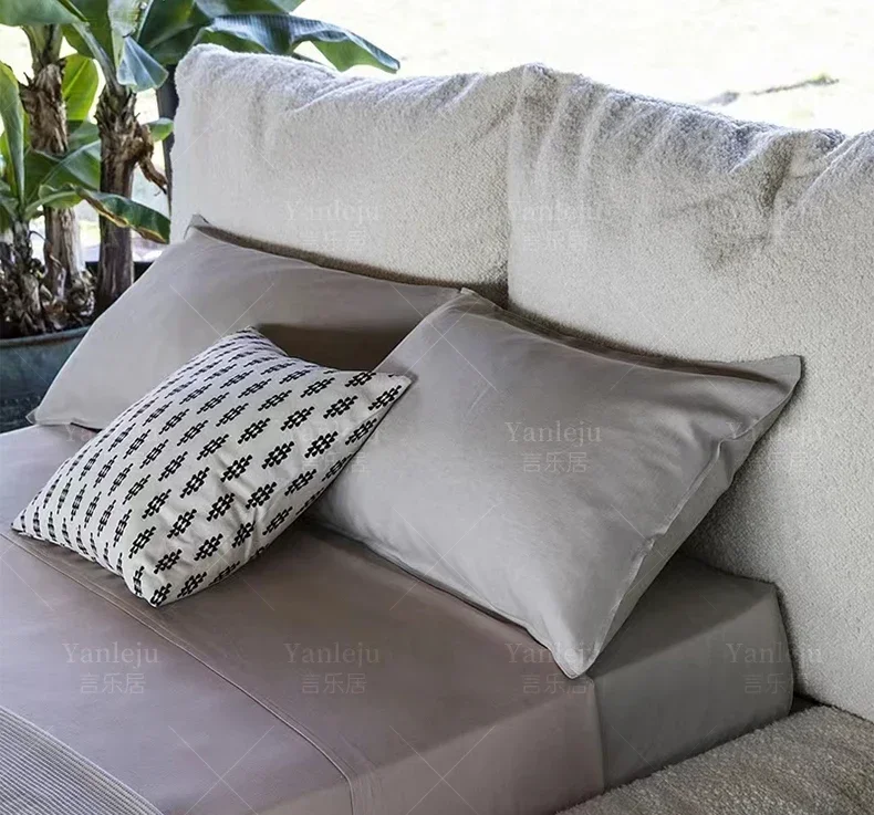 Кровать для главной спальни с тихим бризом и мягкой спинкой Современная тканевая