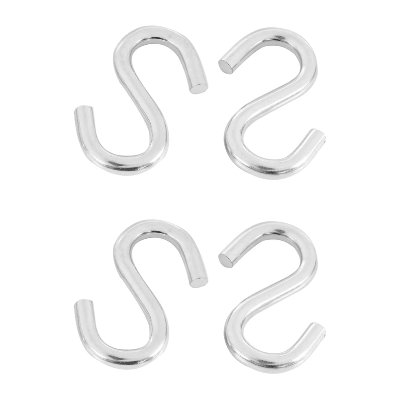 

4-Pack Heavy-Duty S Shaped Hooks Hammock S Hooks Utility Hooks, 3-Inch Long