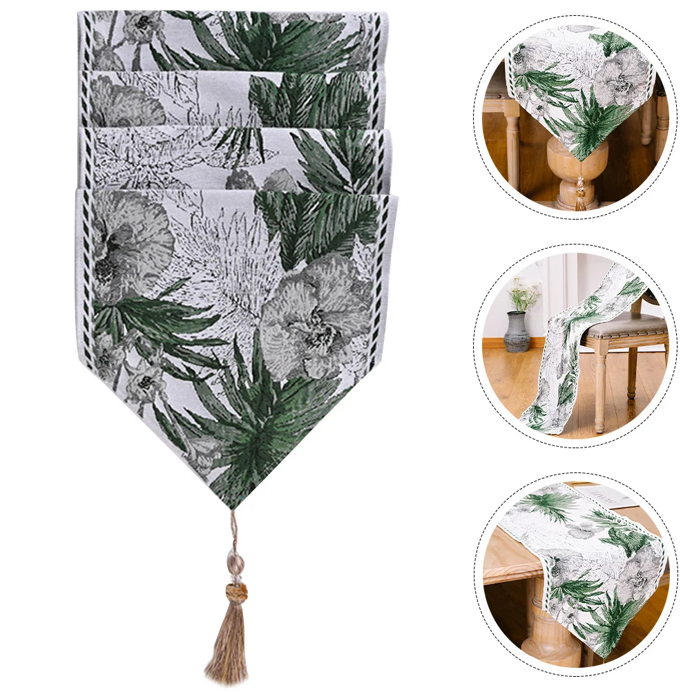 

Table Runner Christmas Leaf Holiday Decoration Dining Scarves Winter Tablecloth Festive Fabric Dresser Eucalyptus Scarf Leaves