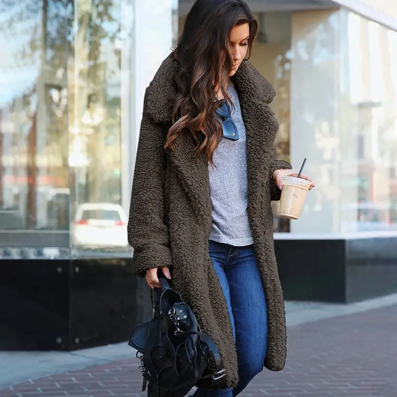 Women Autumn Jacket Coat Women Warm Outerwear Casual Faux Fur Coat Soft Cardigan Femme Winter Coat Wool 2022 High Street