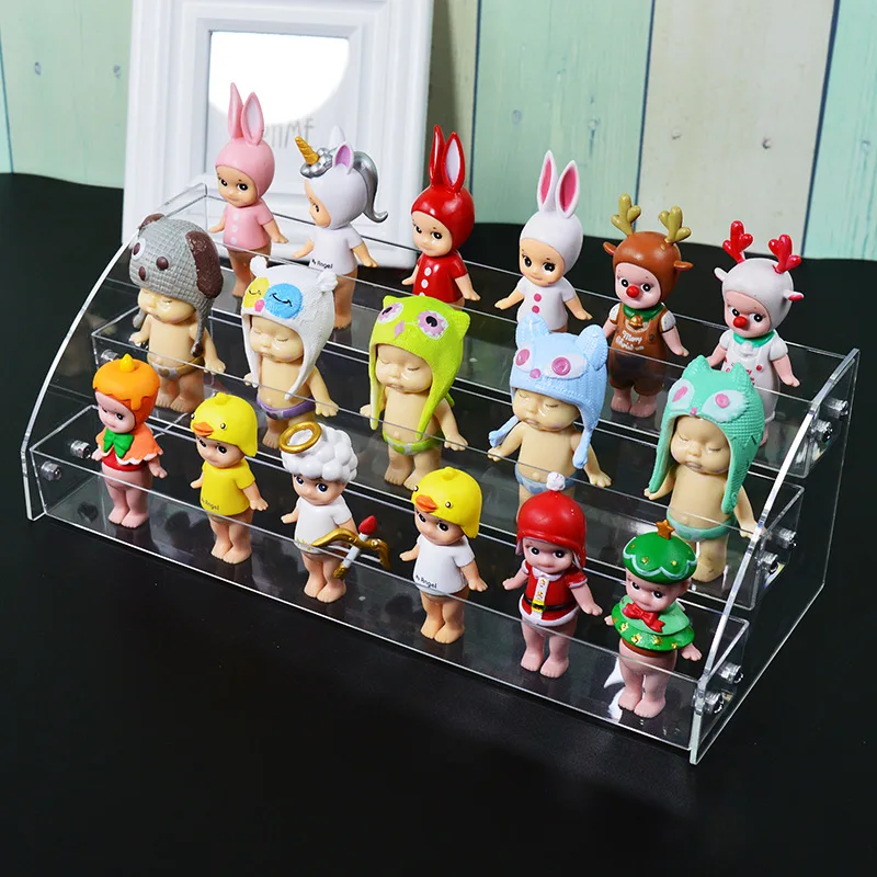 Transparent Acrylic Mini Doll Cartoon Figures Display Stand Clear Storage Rack Nail Polish Lipstick Sunglasses Holder Shelf |