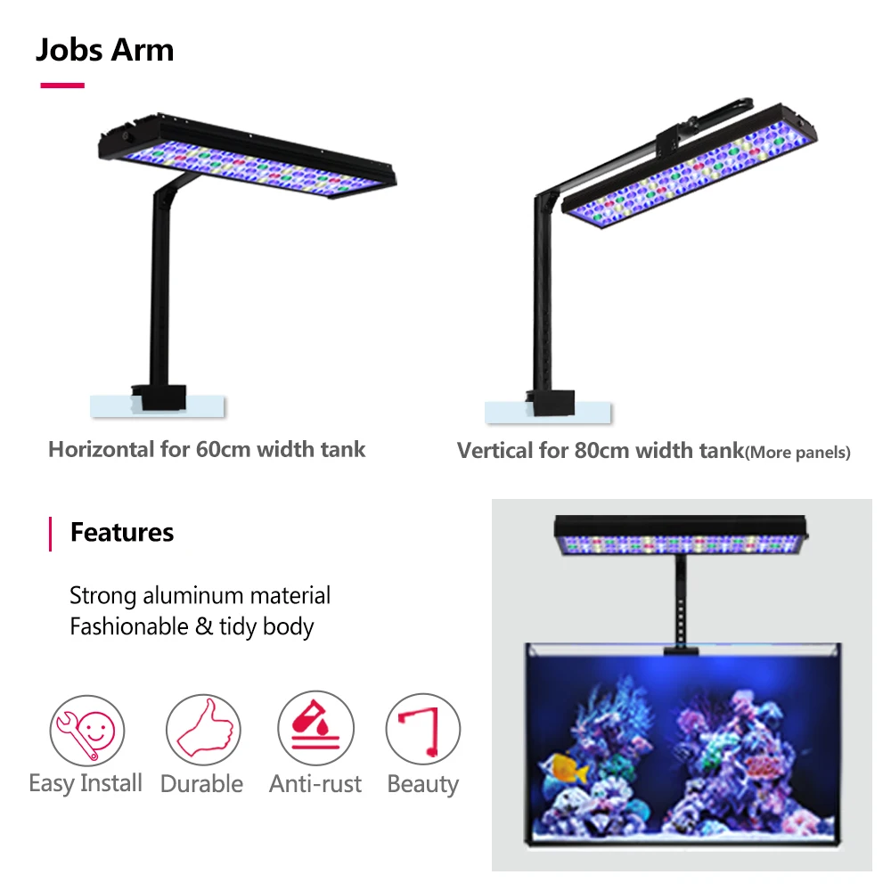 PopBloom Led Marine Aquarium Light for 60cm 24" Reef Coral Growing Power Lamp Lighting Saltwater Tank | Дом и сад