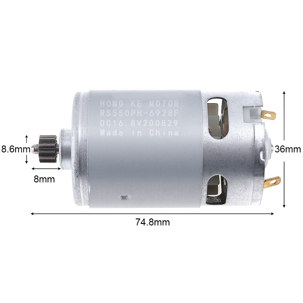 

1pc RS550 12V 16.8V 21V 25V 19500 RPM DC Motor with Two-speed 12 Teeth and High Torque Gear Box for Electric Drill / Screwdriver
