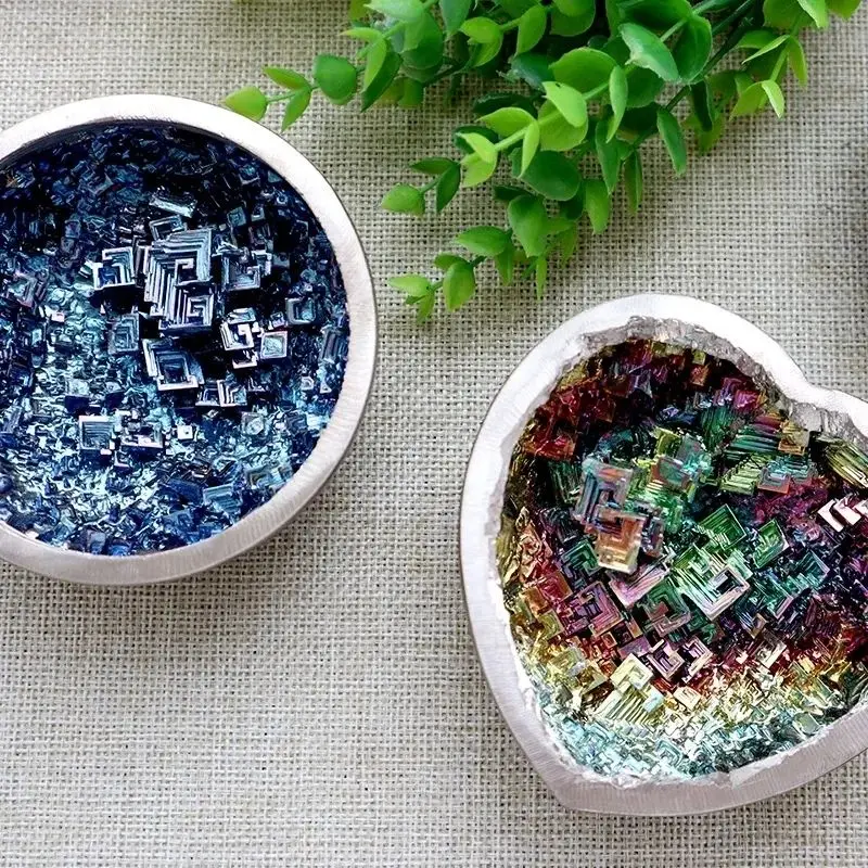 Bismuth Crystal Metal Crystal Ore Primitive Petrochemical Element Collection Specimen Mineral Natural Crystallization Home Furn