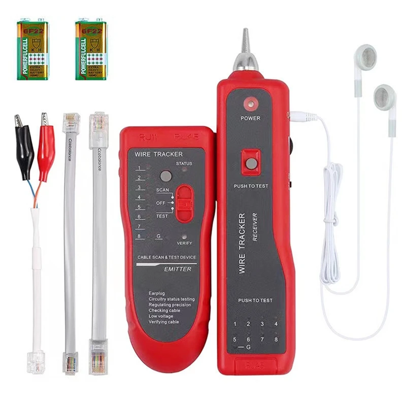 

Ethernet LAN Network Cable Tester RJ11 RJ45 Cat5 Cat6 Telephone Wire Tracker Tracer Toner Detector Line Finder