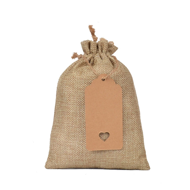

25 Pack Small Bags With Paper Tags Christmas New Year Party Favors Thanks Drawstring Bags Jewelry Packaging Bags