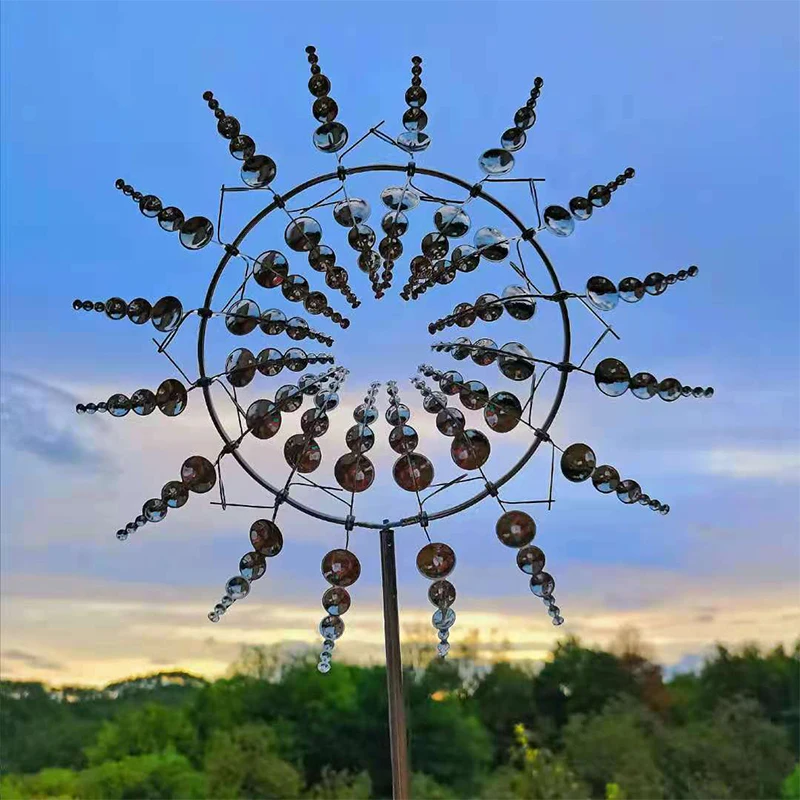 

Garden Decoration Outdoor Unique And Magical Metal Windmill Wind Catchers Collectors Rotating 3D Wind Spinners Yard Ornament