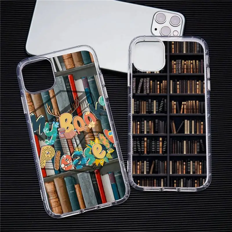 

Read Books Illustration Phone Case For Iphone 11 12 13 14 Pro Max 7 8 Plus X Xr Xs Max Se2020 13mini Transparent Cover