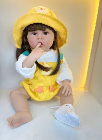 

BZDOLL 55cm Full Body Silicone Bebe Reborn Doll 22inch Lifelike Soft Vinyl Newborn Baby Alive Girl Bathe Toy