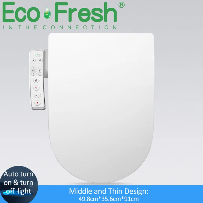 

Умное сиденье для унитаза EcoFresh D U-образной формы, электрическая крышка биде, умный ночсветильник, распылитель для биде, тепловая Чистка, сух...