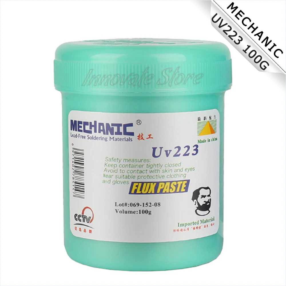 

Flux Paste MECHANIC UV223 UV559 100G SMD BGA CSP Lead-free Flux Oil Rework Mobile Phone Repair Neutral Flux Oil No-clean