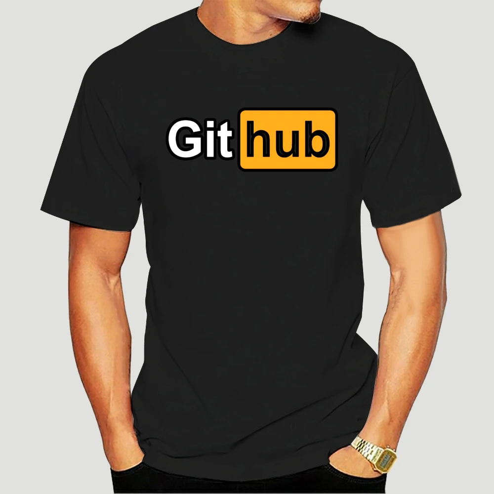Фото Футболка FPACEFunny Design Github, хлопковая футболка с круглым вырезом и короткими рукавами, мужская футболка 6640X №1