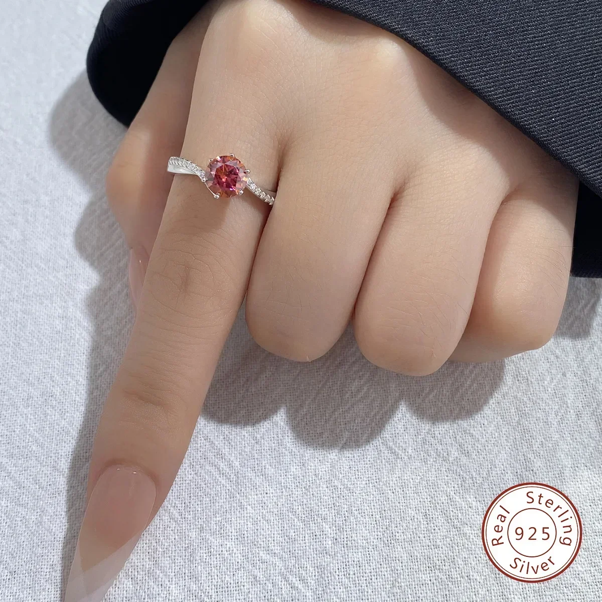 1CT красочные кольца с бриллиантами из муассанита для женщин GRA сертифицированное