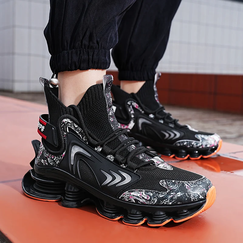 Hot New Men Sneakers Cushioning Running Shoes Mesh Breathable Comfortable Light Male Non-Slip Wearable Sports Shoes Dropshipping