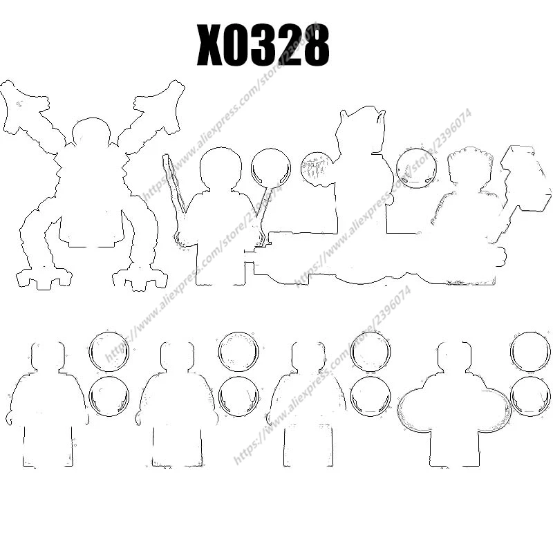 Фигурки строительные блоки детская серия-140 X0281 X0328 1833 1834 1836 1837 1838 1839 Развивающие