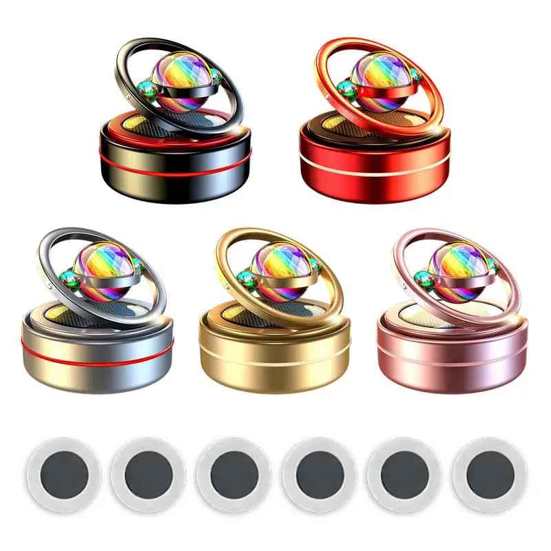 

Car Solar Air Freshener Automobile Rotatable Aroma Diffuser Ornament Multifunction Solar Powered Oil Diffuser Decal For SUV Car