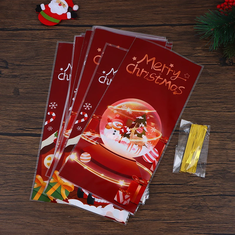 50 Упаковок Прозрачные Пластиковые Рождественские Подарочные Пакеты Упаковка